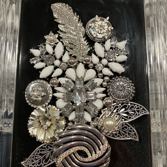 ORIGINAL JEWELRY ART COLLAGE IN GLASS FRAME. UNIQUE HANDMADE OOAK GIFT 💝 IDEA - Picture 3 of 14